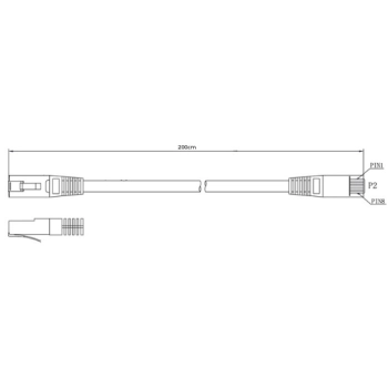 PATCHCORD SKRĘTKA CAT.5E UTP GETFORT GF-PC5EUTP-2G 2m szary